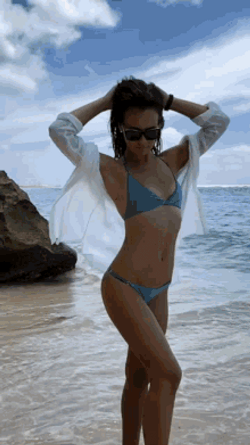 Beach Girl Modeling GIF