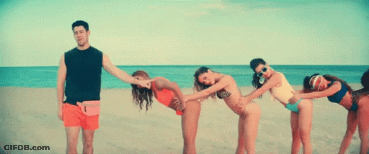 Beach Girls Like Dominos Falling GIF