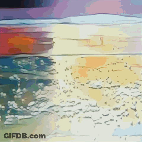 Beach Painting With Waves GIF