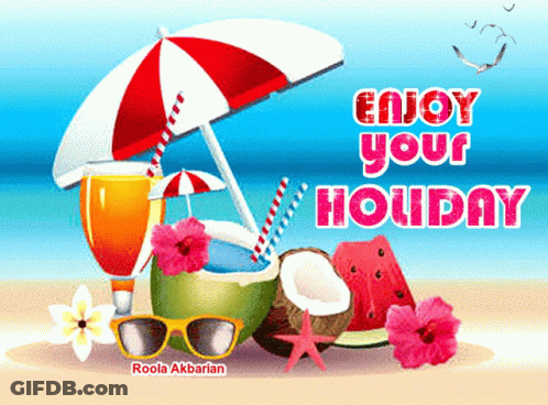 Beach Scene Enjoy Your Holiday GIF