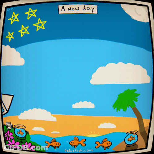 Beach Scene With A New Day GIF