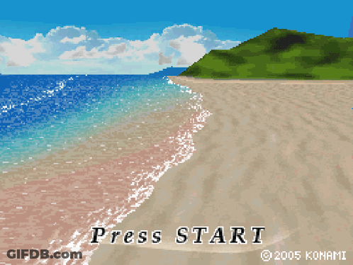 Beach Video Game Press Start 2005 Konami GIF