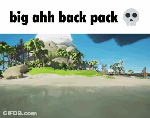 Beach With Big Ahh Back Pack GIF