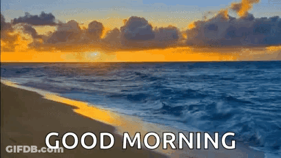 Beach With Good Morning Text GIF