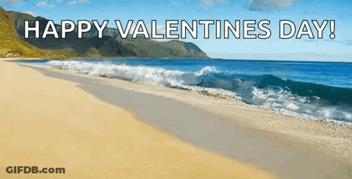 Beach With Happy Valentines Day GIF