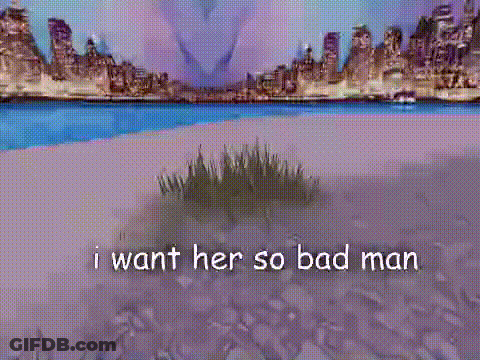 Beach With I Want Her So Bad Man GIF