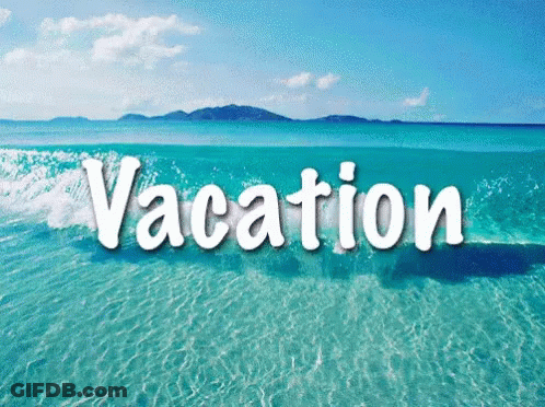 Beach With Vacation In White Letters GIF