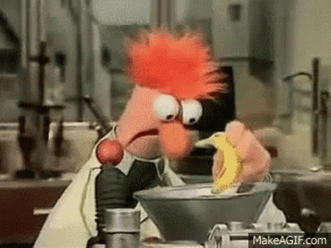 Beaker Experimenting Banana GIF