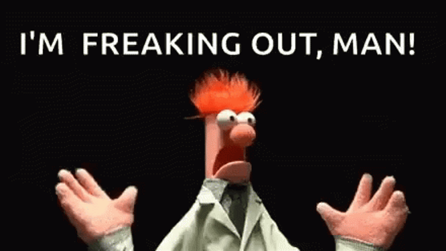 Beaker Freaking Out Face GIF