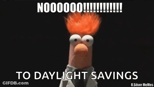 Beaker From The Muppet Show Is Making A Funny Face While Holding His Hands Up In The Air . GIF