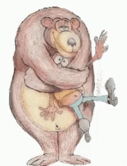 Bear And Boy Hug GIF