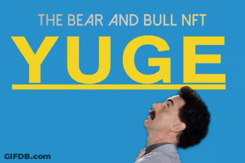 Bear And Bull NFT Yuge Man Pointing Up GIF