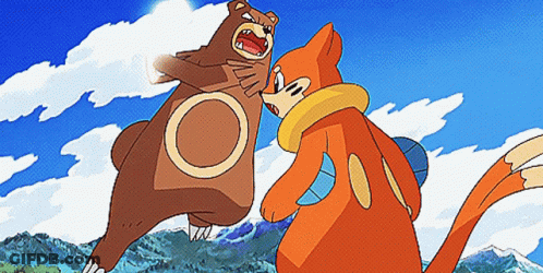 Bear And Cat Fighting GIF