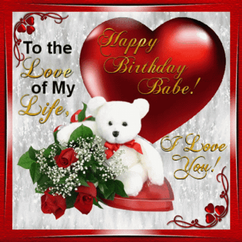 Bear And Flowers Happy Birthday Husband GIF