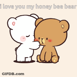 Bear And Rabbit Laying In Bed Saying Good Night GIF