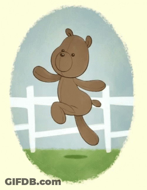 Bear Animation Happy Skipping GIF
