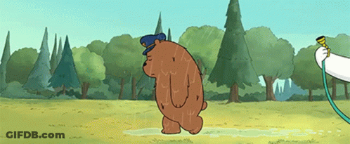 Bear Behind Fence Waving Paw Saying Hello GIF