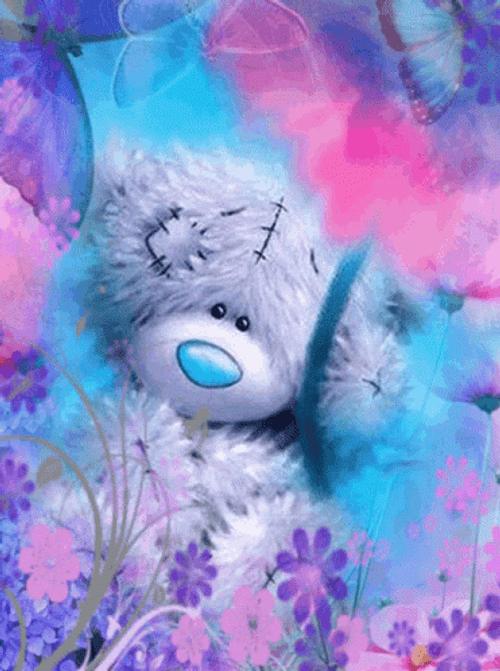 Bear Cute Blue Background GIF
