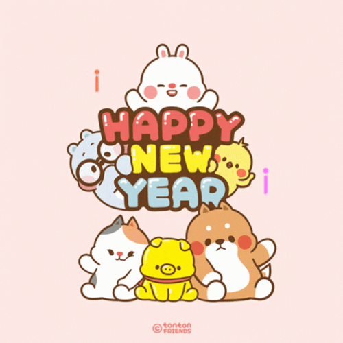 Bear Friends Cute Happy New Year GIF