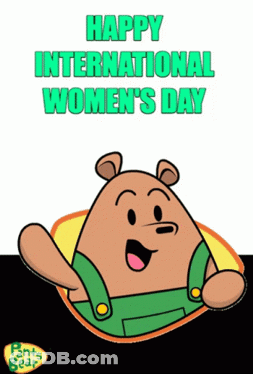 Bear Greets Happy International Women's Day GIF