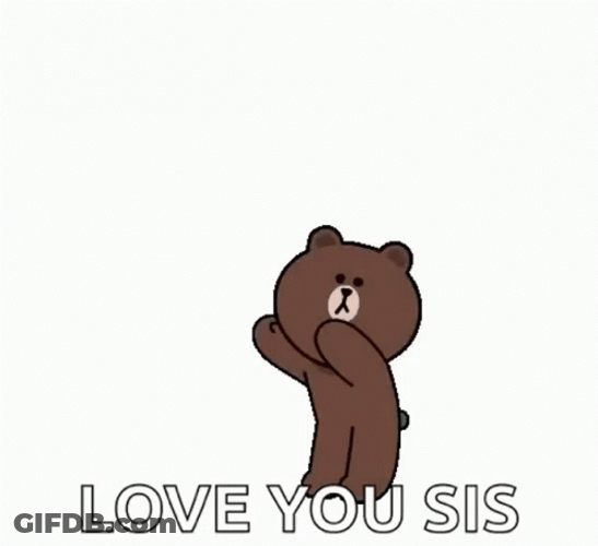 Bear Heart Love You Sis GIF