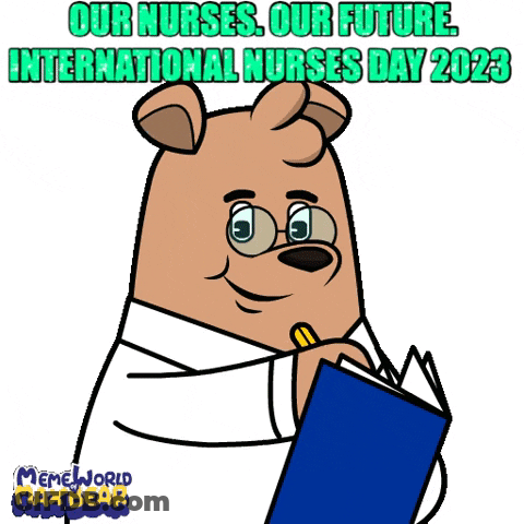 Bear Holding Book Saying International Nurses Day 2022 GIF