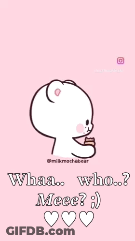 Bear Holding Cupcake Whaa Who Meee GIF