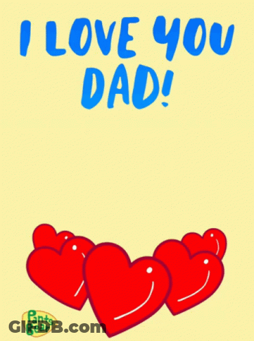 Bear Holding Hearts I Love You Dad GIF