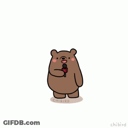 Bear Holding Microphone Saying Breaking News GIF
