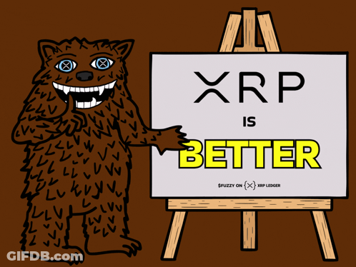 Bear Holding Sign Saying XRP Is Better GIF