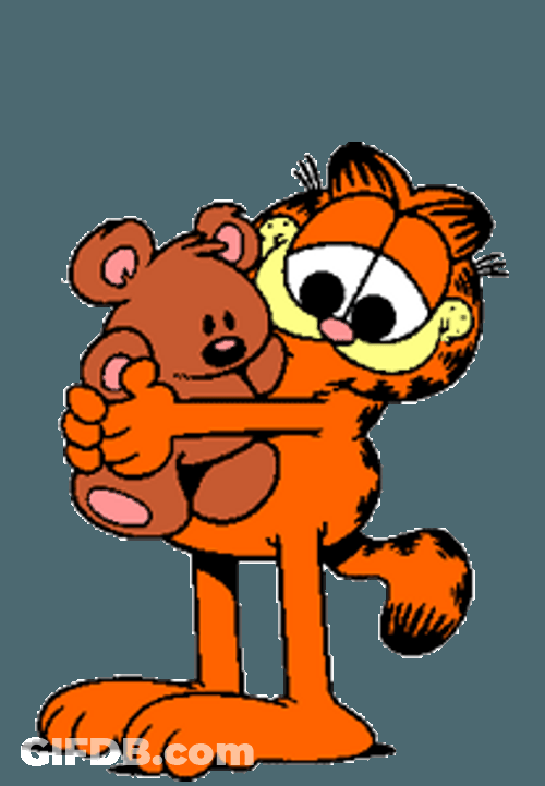 Bear Hug Garfield Pooky Sticker GIF