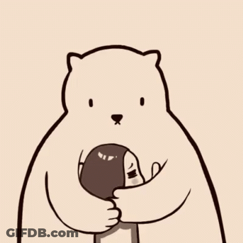 Bear Hug Grief Comfort Art GIF