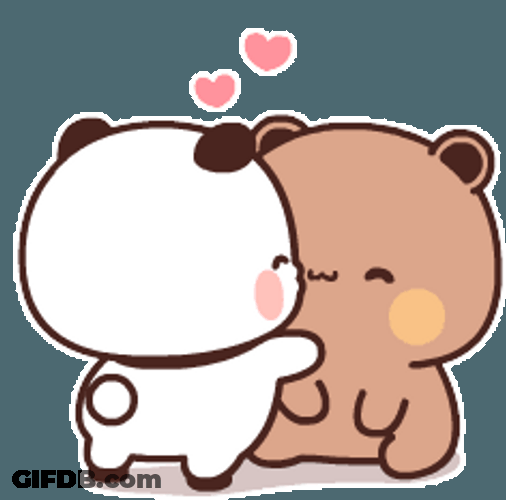Bear Hug Kiss Bubu Dudu GIF