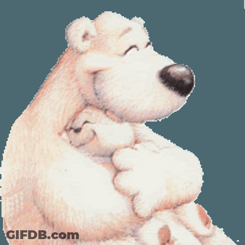 Bear Hug Parent Baby Sticker GIF