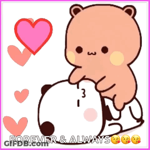 Bear Hugging Another With I Love Forever GIF