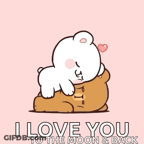 Bear Hugging Bear I Love You To The Moon And Back GIF