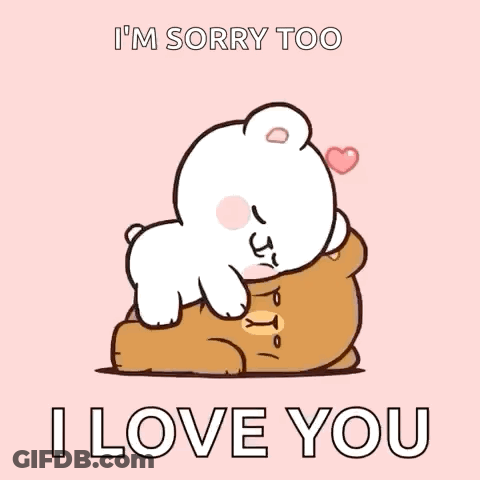 Bear Hugging Bear Saying I'm Sorry Too I Love You GIF