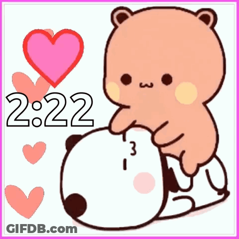 Bear Hugging Bear With 2:22 GIF