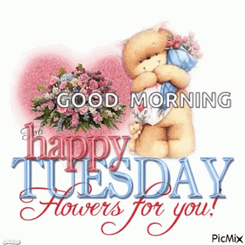 Bear Hugging Good Tuesday Morning GIF