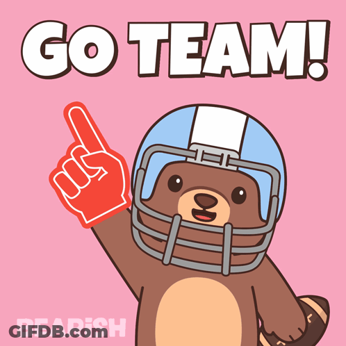 Bear In Football Helmet Holding Foam Finger Saying Go Team GIF