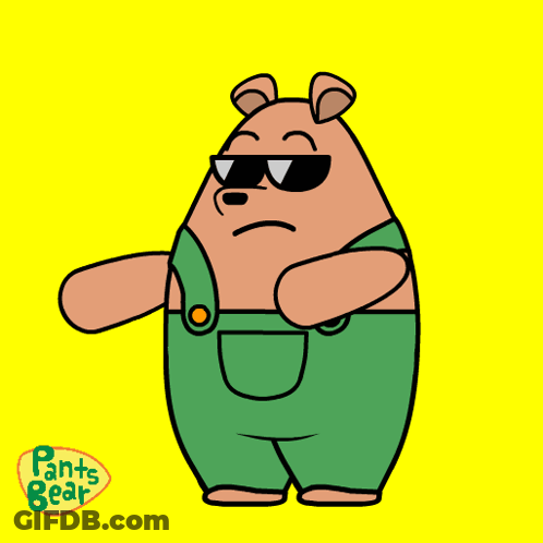 Bear In Sunglasses And Overalls Saying Pants Bear GIF