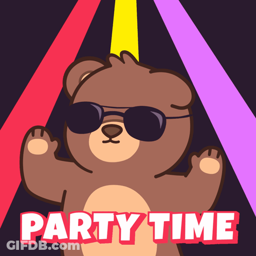 Bear In Sunglasses Saying Party Time GIF