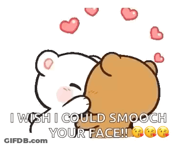 Bear Kissing Another Bear With Hearts GIF