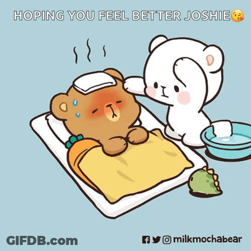 Bear Laying On Bed Hoping You Feel Better Josie GIF