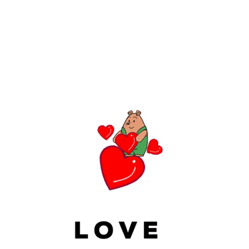 Bear Love Fying Big Heart GIF