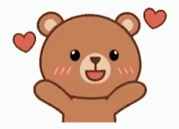 Bear Love Hearts Blowing Kisses GIF