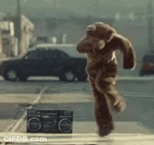 Bear Mascot Backflip GIF