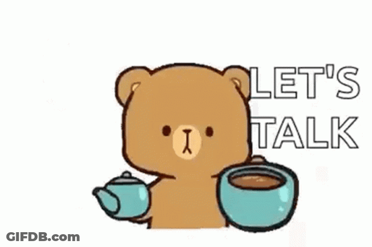 Bear Offers Coffee Talking GIF