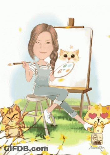 Bear Painting Flower With Pants Bear GIF