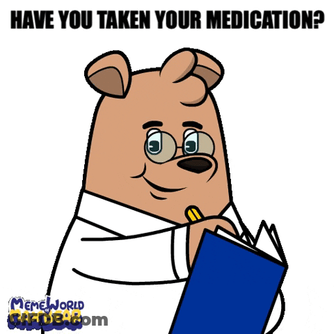Bear Reading Book Have You Taken Your Medication GIF